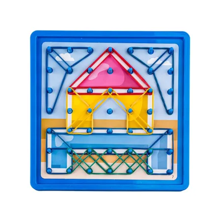 Edukacyjna Gra Zręcznościowa Układanka Kolorowe Gumki Sznurek Hook Picture Game Karty-1647571