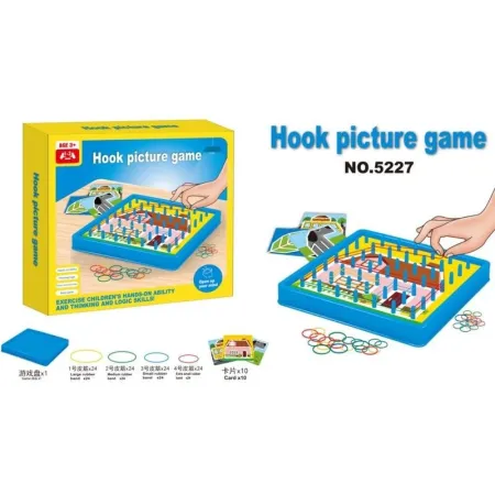 Edukacyjna Gra Zręcznościowa Układanka Kolorowe Gumki Sznurek Hook Picture Game Karty-1647577