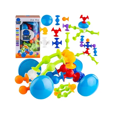 Klocki Konstrukcyjne, Kolorowe DUŻE XXL Przyssawki, Wesołe Buźki 76 Sztuk