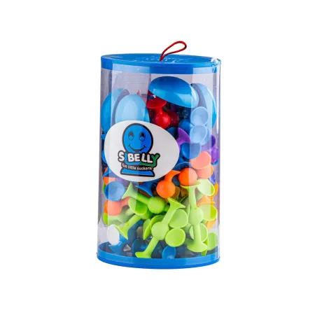 Klocki Konstrukcyjne, Kolorowe DUŻE XXL Przyssawki, Wesołe Buźki 76 Sztuk-1647679