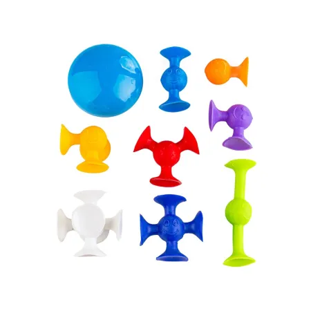 Klocki Konstrukcyjne, Kolorowe DUŻE XXL Przyssawki, Wesołe Buźki 76 Sztuk-1647680