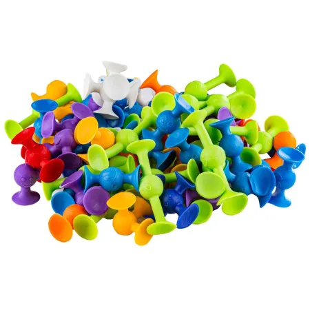 Klocki Konstrukcyjne, Kolorowe Przyssawki, Wesołe Buźki 39 Sztuk-1647695