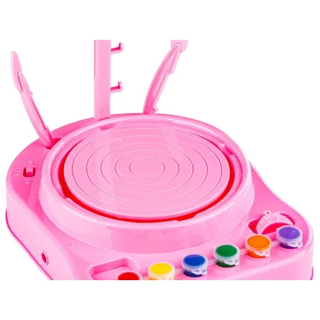 Koło Garncarskie RÓŻOWE - Mały Artysta - farbki, masa, koło, narzędzia-1647739