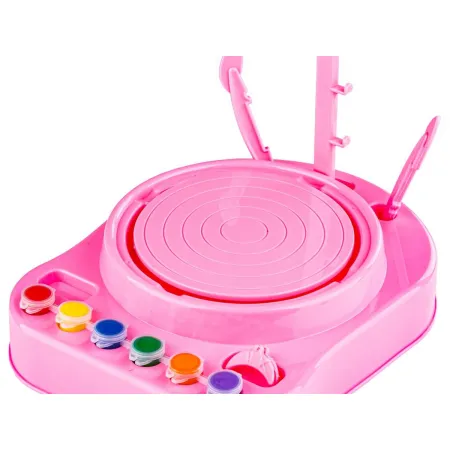 Koło Garncarskie RÓŻOWE - Mały Artysta - farbki, masa, koło, narzędzia-1647740