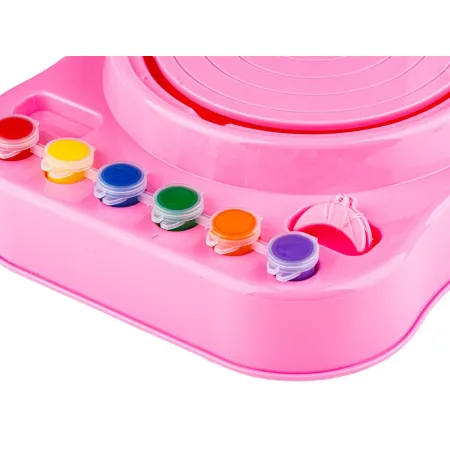 Koło Garncarskie RÓŻOWE - Mały Artysta - farbki, masa, koło, narzędzia-1647741