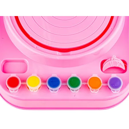 Koło Garncarskie RÓŻOWE - Mały Artysta - farbki, masa, koło, narzędzia-1647744