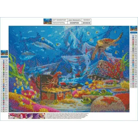 Haft Diamentowy, Obraz, Mozaika Diamentowa Diamond Painting, PODWODNY SKARB 40x30cm-1648024