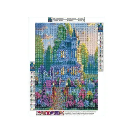 Haft Diamentowy, Obraz, Mozaika Diamentowa Diamond Painting, WILLA Z OGRODEM 30x40cm-1648091