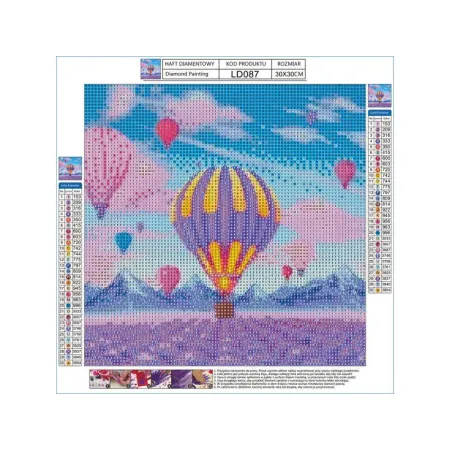 Haft Diamentowy, Obraz, Mozaika Diamentowa Diamond Painting, LOT BALONEM 30x30cm-1648107