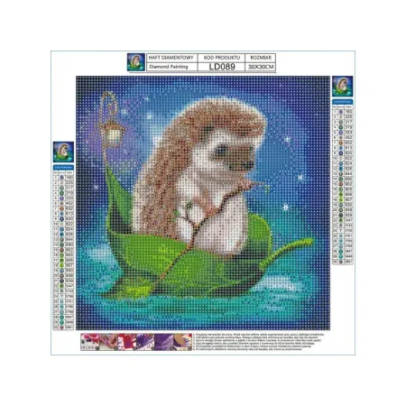 Haft Diamentowy, Obraz, Mozaika Diamentowa Diamond Painting, JEŻYK NA LISTKU 30x30cm-1648111