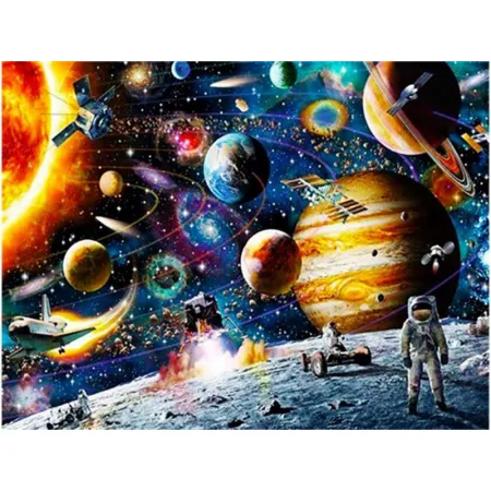 Haft Diamentowy, Obraz, Mozaika Diamentowa Diamond Painting, KOSMONAUTA, PRZESTRZEŃ KOSMICZNA 40x30cm