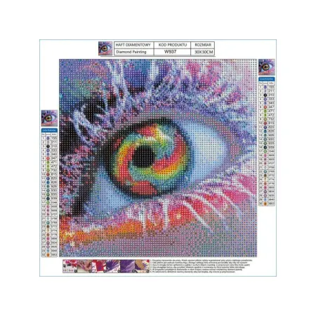 Haft Diamentowy, Obraz, Mozaika Diamentowa Diamond Painting, OKO W KOLORZE 30x30cm-1648135