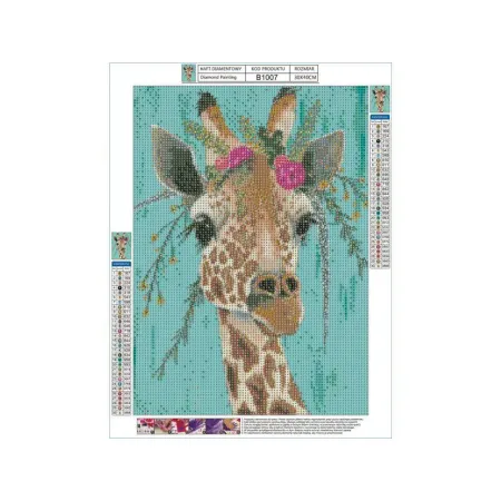 Haft Diamentowy, Obraz, Mozaika Diamentowa Diamond Painting, MAJESTATYCZNA ŻYRAFA 30x40cm-1648143