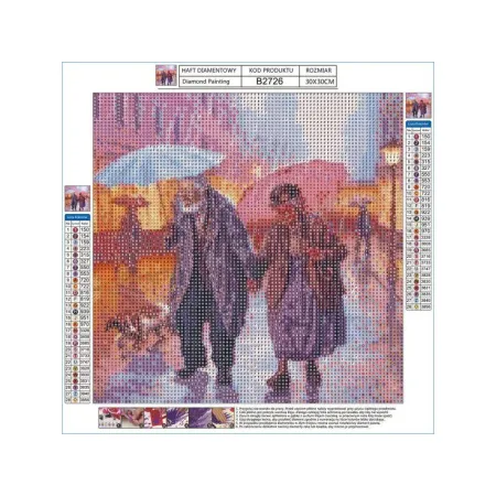 Haft Diamentowy, Obraz, Mozaika Diamentowa Diamond Painting, SPACER W DESZCZU 30x30cm-1648159