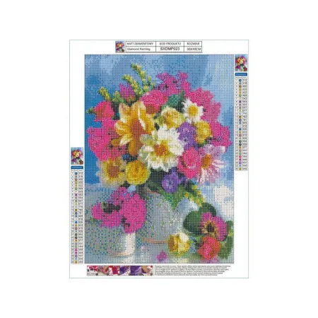 Haft Diamentowy, Obraz, Mozaika Diamentowa Diamond Painting, KOLOROWY BUKIET 30x40cm-1648163