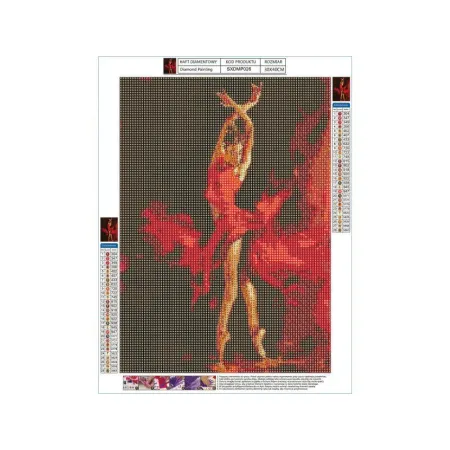Haft Diamentowy, Obraz, Mozaika Diamentowa Diamond Painting, OGNISTY BALET 30x40cm-1648175
