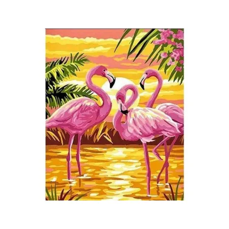 Haft Diamentowy, Obraz, Mozaika Diamentowa Diamond Painting, RÓŻOWE FLAMINGI 30x40cm