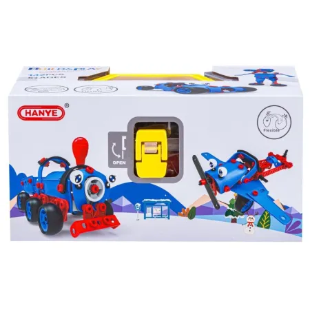 Klocki ELASTYCZNE Konstrukcyjne, Maszyny, Pojazdy, Auto, Samochód, Samolot, Pociąg Do Rozkręcania I Skręcania 6w1 14