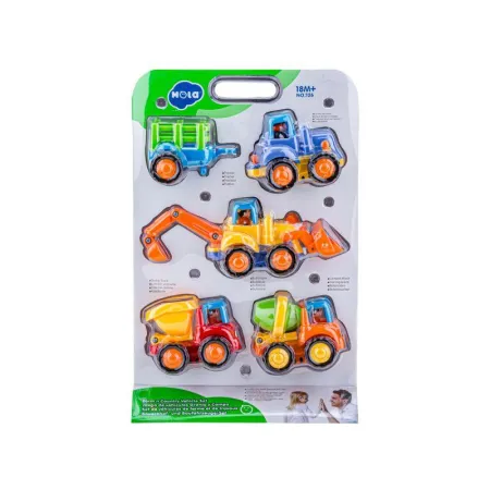 Zestaw 4 Pojazdów Z Napędem, Pojazdy Budowlane, Traktor, Koparka, Wywrotka, Betoniarka-1648468