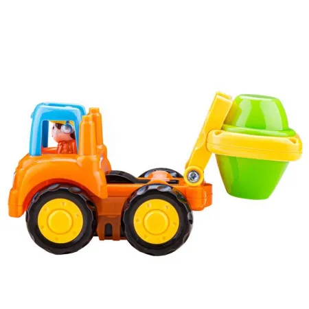 Zestaw 4 Pojazdów Z Napędem, Pojazdy Budowlane, Traktor, Koparka, Wywrotka, Betoniarka-1648474