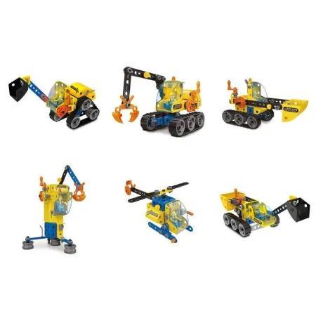 Klocki Konstrukcyjne, Maszyny, Pojazdy Budowlane, Auto, Helikopter, Dźwig, Samochód Do Rozkręcania I Skręcania 6w1-1