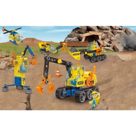 Klocki Konstrukcyjne, Maszyny, Pojazdy Budowlane, Auto, Helikopter, Dźwig, Samochód Do Rozkręcania I Skręcania 6w1-1