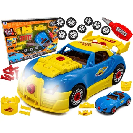 Zabawkowy samochód sportowy Bugatti do rozkręcania i skręcania + Śrubokręt