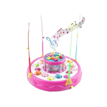 Gra WĘDKOWANIE, Rybki, Łowienie Rybek, 2 Jeziorka, Podświetlenie, Dźwięk RÓŻOWY ZESTAW