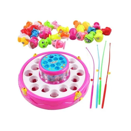 Gra WĘDKOWANIE, Rybki, Łowienie Rybek, 2 Jeziorka, Podświetlenie, Dźwięk RÓŻOWY ZESTAW-1648547