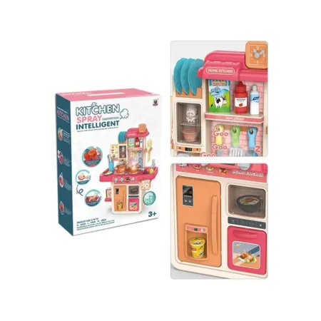 Multifunkcyjna Kuchnia Z Lodówką I Płytą Gazową, RÓŻOWA 42el. Przecena 3-1648569