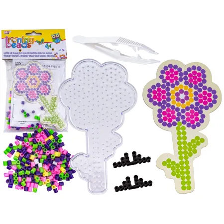 Koraliki do prasowania, Prasowanka, Szablon, Saszetka KOLOROWY KWIATEK