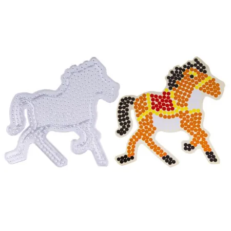 Koraliki do prasowania, Prasowanka, Szablon, Saszetka BRĄZOWY KOŃ, OSIODŁANY KONIK-1648642