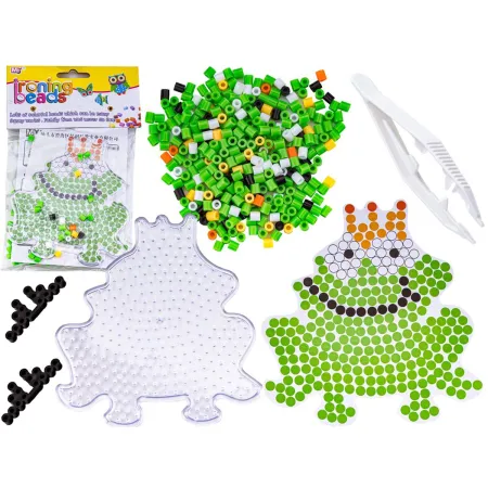 Koraliki do prasowania, Prasowanka, Szablon, Saszetka ZACZAROWANA ŻABKA, ŻABA W KORONIE