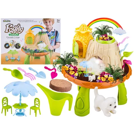 Zestaw Małego Ogrodnika UPRAWA Nawilżacz do roślin, Stolik, Domek Dla Lalek, Doniczka Na Rośliny