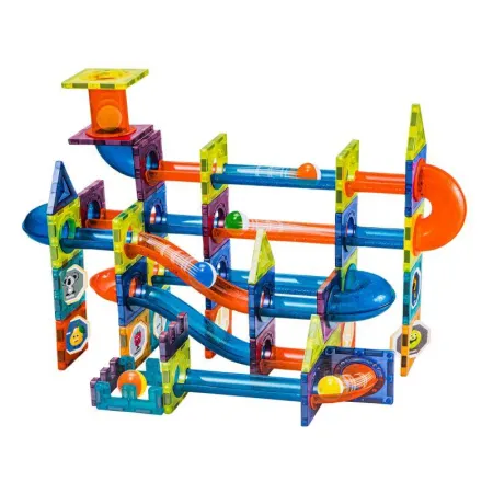 Klocki Magnetyczne, Tor Kulkowy Dla Kulek 96 Elementów Kulodrom-1648823