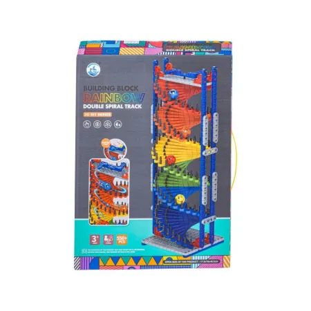 Tęczowy Zjazd Gra Dla Kulek, Tor Kulkowy, Zjeżdżalnia, Klocki, Wieża 550 El.-1648977