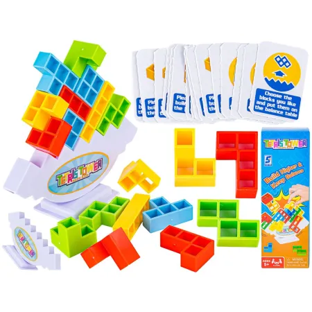Zręcznościowa Gra Wieża TETRIS, Balansujące Klocki, Kolorowa Wieża Układanka