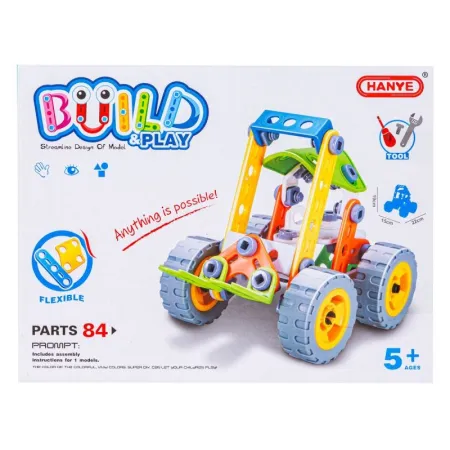 Klocki Elastyczne Konstrukcyjne 84 El., Ładowarka, Wózek Widłowy, Pojazd Budowlany Do Rozkręcania I Skręcania-16492