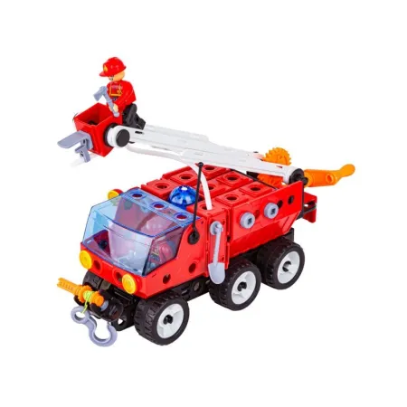 Klocki Konstrukcyjne STRAŻ POŻARNA 159 El. Pojazdy Ratunkowe, Ciężarówka, Helikopter, Auto Do Rozkręcania I Skręc