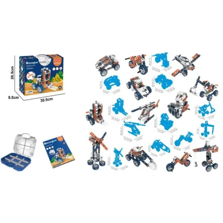 Klocki Konstrukcyjne 152 El. Pojazdy Budowlane, Wiatrak, Auto, Samolot, Dźwig Do Rozkręcania I Skręcania 12w1-1649354