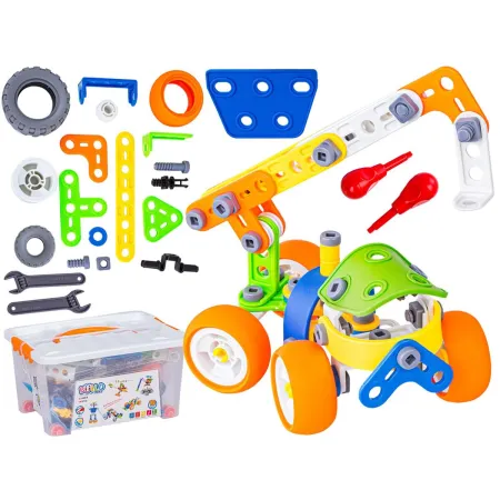 Klocki Elastyczne, Konstrukcyjne 167 El. Samochód, Auto, Helikopter, Samolot, Robot Do Rozkręcania I Skręcania 10w1