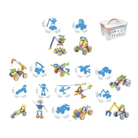 Klocki Elastyczne, Konstrukcyjne 167 El. Samochód, Auto, Helikopter, Samolot, Robot Do Rozkręcania I Skręcania 10w1-1
