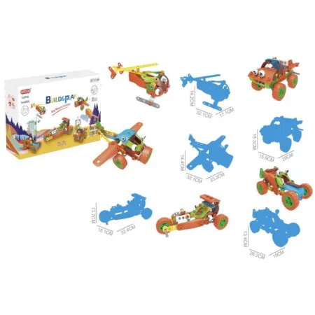 Klocki Elastyczne, Konstrukcyjne 136 El. Auto, Wyścigówka, Helikopter, Samolot Do Rozkręcania I Skręcania 5w1-164943