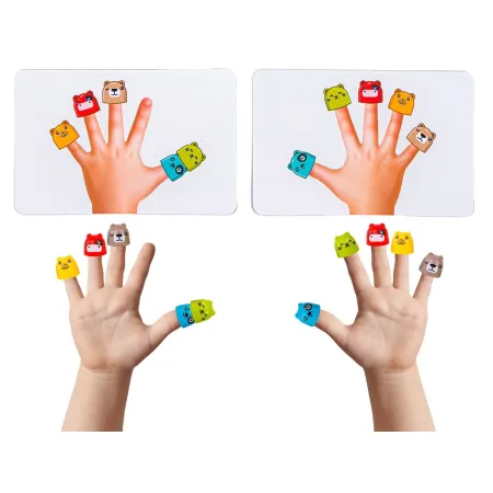 Gra Na Refleks Łapki, Paluszki W Górę, FINGERS UP GAME, Kolorowe Naparstki, Karty, Dzwonek, Kto Pierwszy-1649457