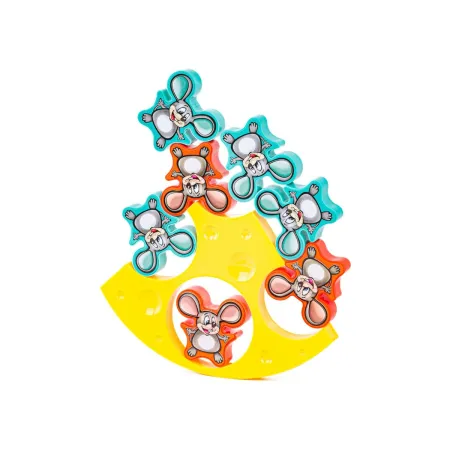 Zręcznościowa Gra BALANSUJĄCE MYSZKI Tumbling Mice Game, Serowa Wieża, Klocki, Układanka-1649510