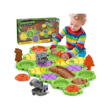 Gra Logiczna, Zbuduj Tor Dla Dinozaura, Trasa, Przeprawa Dla Dinozaura, Klocki, Tor Przeszkód-1649522