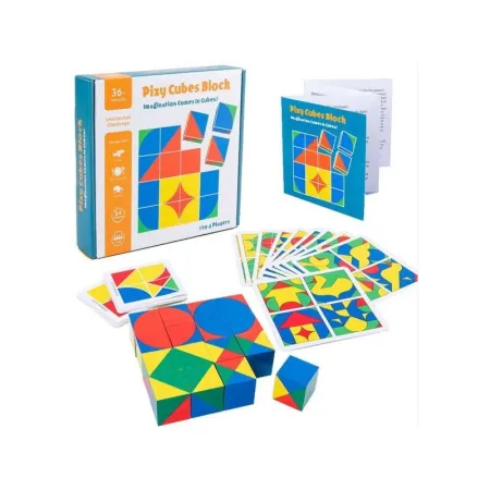 DREWNIANE KLOCKI, Karty, Edukacyjna Układanka Dla Dzieci, Kolorowe-1649541