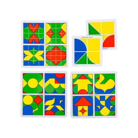 DREWNIANE KLOCKI, Karty, Edukacyjna Układanka Dla Dzieci, Kolorowe-1649543