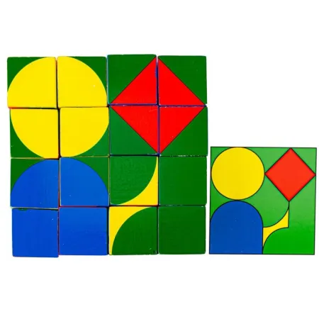 DREWNIANE KLOCKI, Karty, Edukacyjna Układanka Dla Dzieci, Kolorowe-1649545