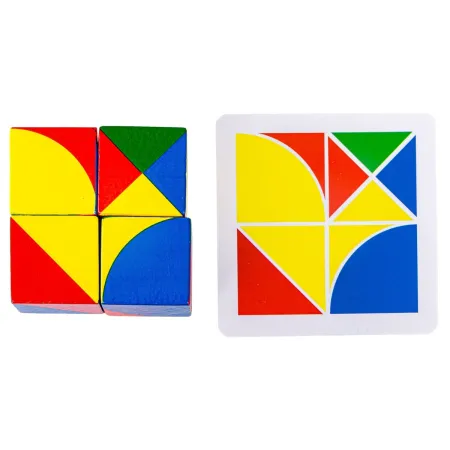 DREWNIANE KLOCKI, Karty, Edukacyjna Układanka Dla Dzieci, Kolorowe-1649548